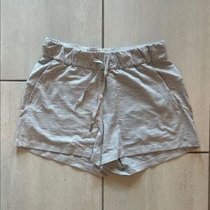 Lululemon Athletica Light Blue Gray Striped Athletic Shorts